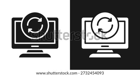 System Refresh Icon In Black And White Glyph Style