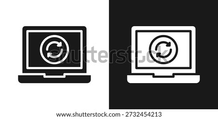 System Refresh Icon In Black And White Glyph Style