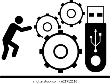 System repair man icon
