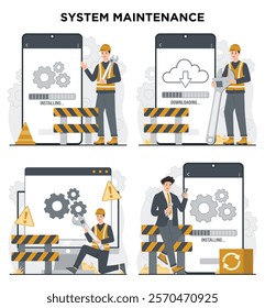 System repair, under maintenance concept, and error handling for software update developers