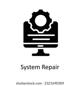 System Repair  Vector  solid Icon Design illustration. Cyber security  Symbol on White background EPS 10 File
