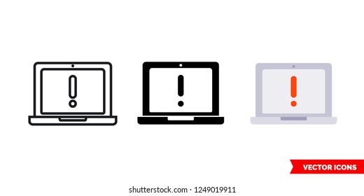 System report icon of 3 types: color, black and white, outline. Isolated vector sign symbol.