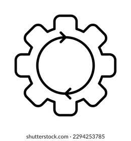 system restart circle automation outline icon vector illustration