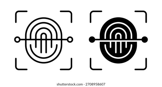 Conjunto de iconos de escaneo del sistema. ilustración de un ícono de escaneo de huellas dactilares, que representa la seguridad, el control de acceso y la Identificación biométrica. Ilustración vectorial sobre fondo blanco.