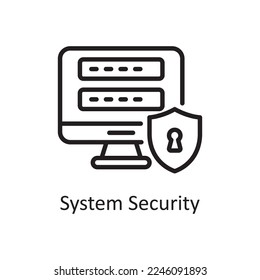 System Security Outline Icon Design illustration. Web Hosting And Cloud Services Symbol on White background EPS 10 File