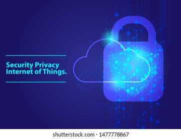 system security privacy for internet of things social nework technology vector illustraion