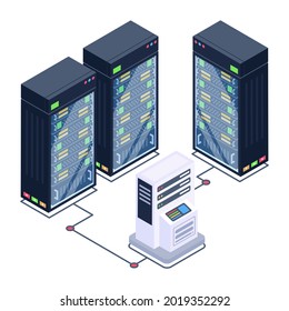 System servers icon in isometric design 