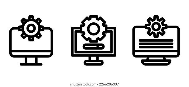 icono de configuración del sistema o logotipo símbolo de signo aislado ilustración vectorial de alta calidad estilo negro iconos vectoriales
