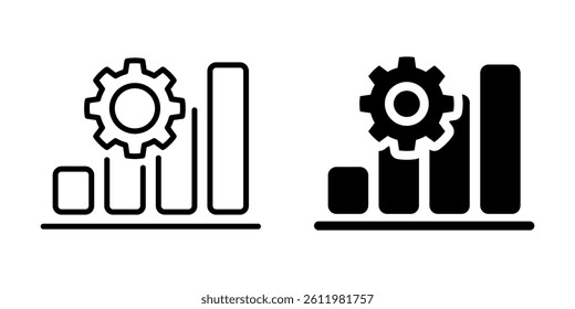 System settings and analytics icon. Silhouette and line style.