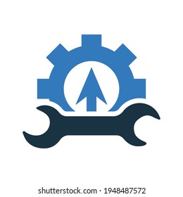 System settings,  business tools icon. Glyph vector isolated on a white background.