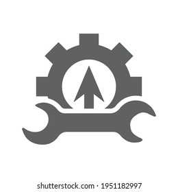 System settings,  business tools icon. Gray color vector graphics.