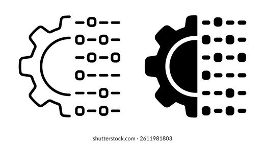 System settings with code icon. Silhouette and line style.