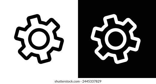 System Settings and Gear Icon Set. Mechanical Adjustment and Configuration Symbols.