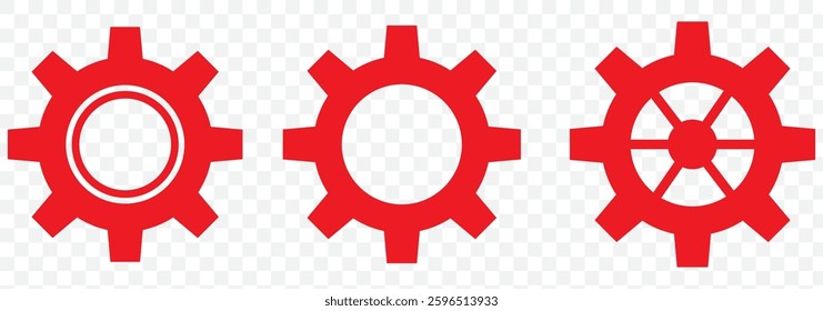 System Settings and Gear Icons. Mechanical Adjustment and Engineering Symbols.