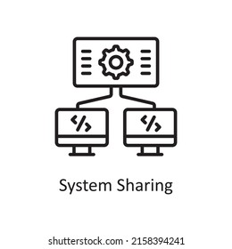 System Sharing vector outline Icon Design illustration. Data Analytic Symbol on White background EPS 10 File