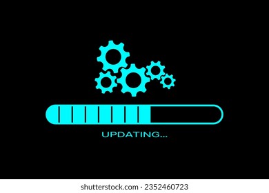 System software update progress bar element. Update progress interface symbol