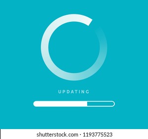 System Software Update Or Upgrade. Application Loading Process Symbol Web Screen. Vector Computer Technology.