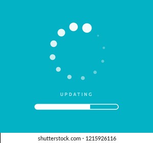 System software update or upgrade. Application loading process symbol web screen. Vector computer technology.