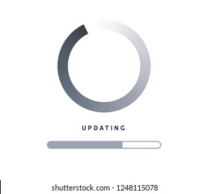 System software update or upgrade. Application loading process symbol web screen. Vector computer technology.