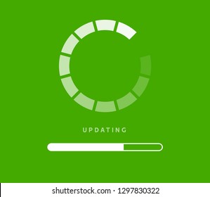 System Software Update Or Upgrade. Application Loading Process Symbol Web Screen. Vector Computer Technology.