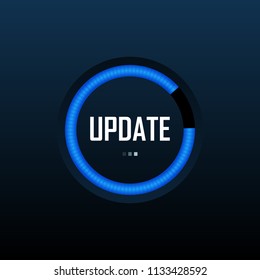 System software update and upgrade concept. Loading process screen. Vector illustration.