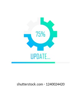 System software update and upgrade concept. Loading process screen. Modern vector illustration flat style.