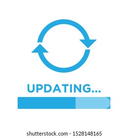 System software update and upgrade concept. Loading process screen. Vector illustration.