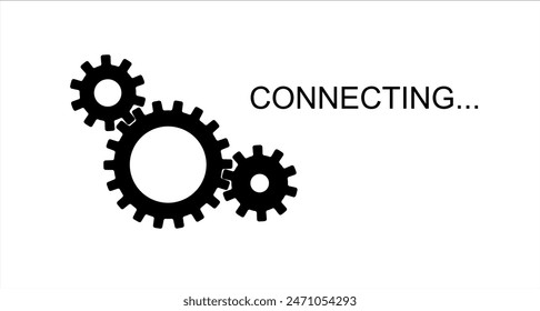 System software update and upgrade concept. Connecting process screen. Vector illustration.
