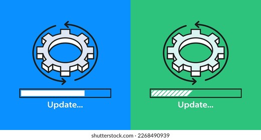 System software update and upgrade. Install new software. Installing app patch