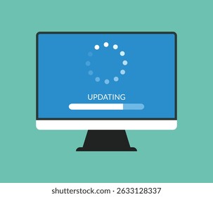 System software updating or loading process concept on computer stock illustration