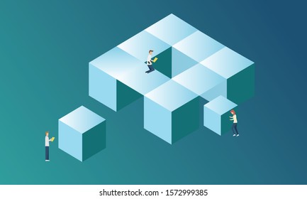 System sorting analysis and develop arrange process.Organize group classify,information  technology concept design,Vector illustration.