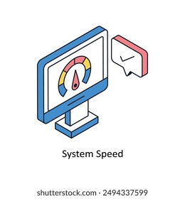Icono de estilo isométrico de velocidad del sistema. Símbolo sobre fondo blanco EPS 10 Archivo