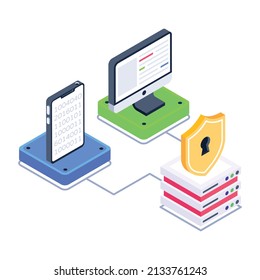 A system storage icon, premium isometric design


