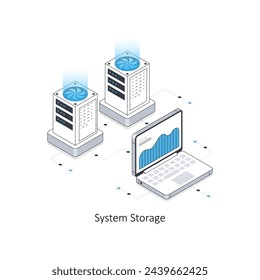 System Storage isometric stock illustration. EPS File stock illustration.