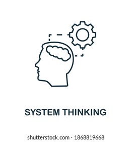 System Thinking icon. Simple line element from life skills collection. Filled System Thinking icon for templates, infographics and more.