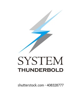 System thunderbolt electricity abstract vector logo design template electronic business company icon for corporate identity symbol concept