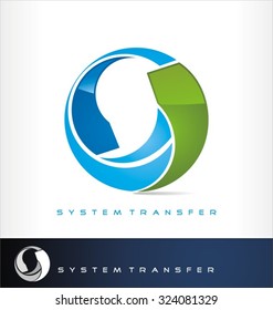 System Transfer Logo Vector Or Exchange Symbol