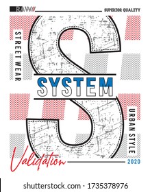 system typography for print t shirt 