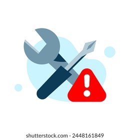 system under repair and maintenance concept illustration flat design vector. simple modern graphic element for empty state ui, infographic, icon