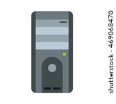 System unit of a computer icon in flat style isolated on white background. Equipment symbol