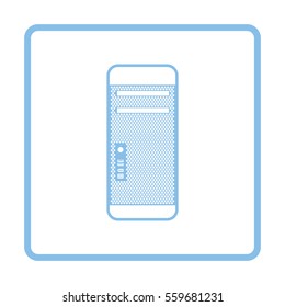 System unit icon. Blue frame design. Vector illustration.