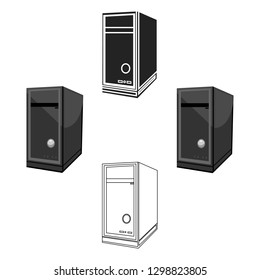 System unit icon in cartoon style isolated on white background. Personal computer symbol stock vector illustration.