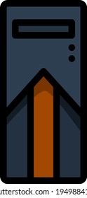 System Unit Icon. Editable Bold Outline With Color Fill Design. Vector Illustration.