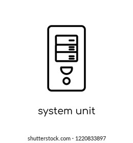 System Unit icon. Trendy modern flat linear vector System Unit icon on white background from thin line hardware collection, editable outline stroke vector illustration