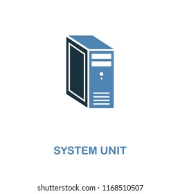 System Unit icon in two colors. Simple element illustration. System Unit icon design from computer collection. Symbols for web design, apps, software, print.