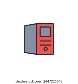 system unit icon. vector.Editable stroke.linear style sign for use web design,logo.Symbol illustration.