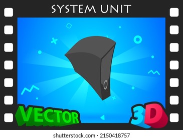 System unit isometric design icon. Vector web illustration. 3d colorful concept