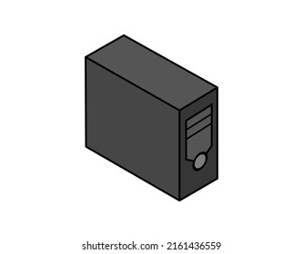 System unit isometric design icon. Vector web illustration. 3d colorful concept