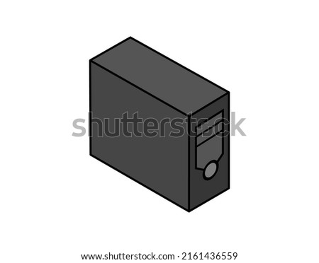 System unit isometric design icon. Vector web illustration. 3d colorful concept