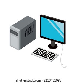 System unit, LED monitor, keyboard and mouse